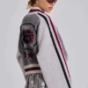 Blouson aviateur en maille Team 85 gris