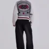 Blouson aviateur en maille Team 85 gris
