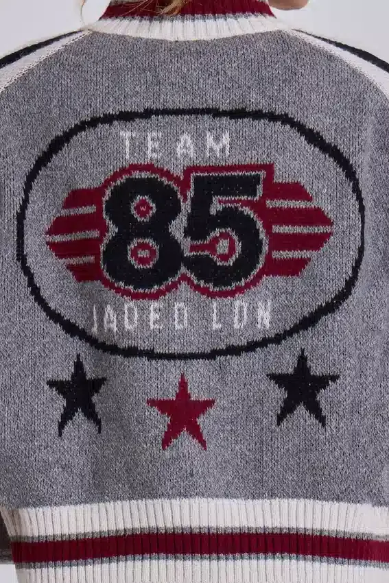 Blouson aviateur en maille Team 85 gris