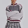 Blouson aviateur en maille Team 85 gris