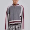 Blouson aviateur en maille Team 85 gris