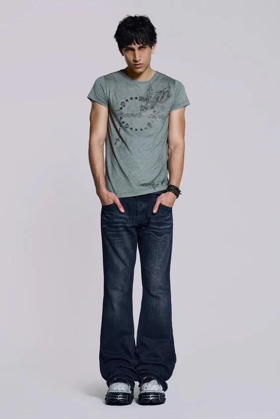 Bootcut Indigo Creased Drift Jeans