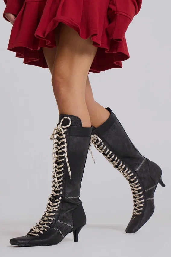 Bottes de boxe noires Brooke
