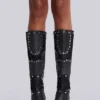 Bottes montant jusqu’aux genoux cloutées « Shadow »