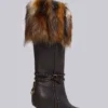 Bottes à talons en fausse fourrure Fauna