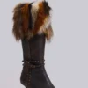 Bottes à talons en fausse fourrure Fauna