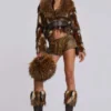 Bottes à talons en fausse fourrure Fauna