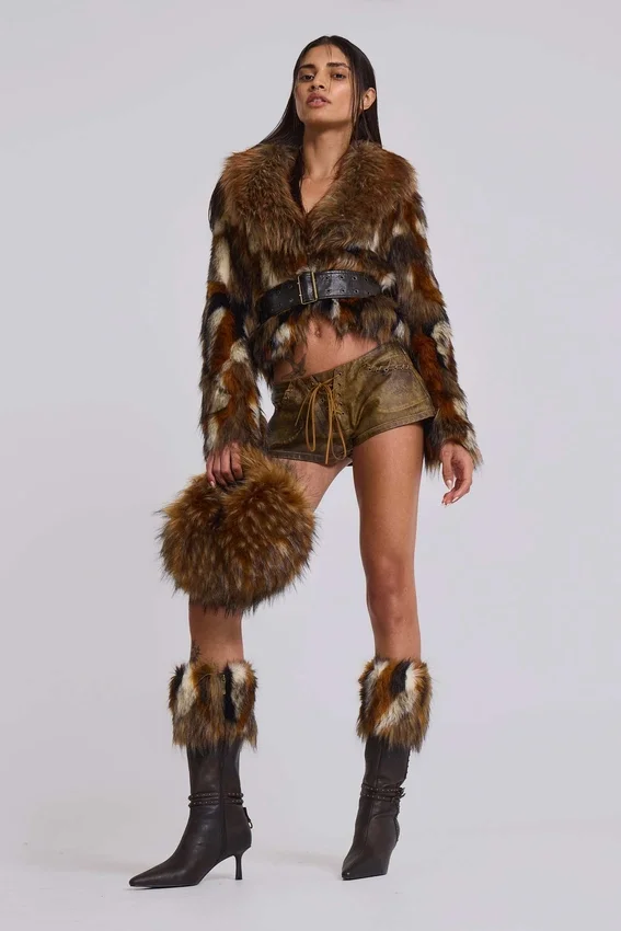 Bottes à talons en fausse fourrure Fauna