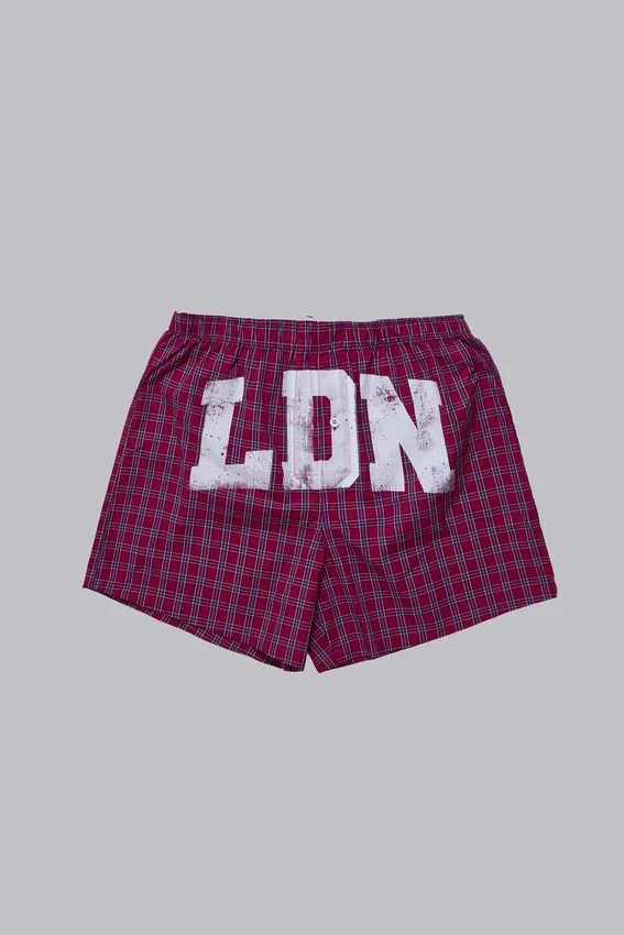 Boxer LDN à carreaux rouges