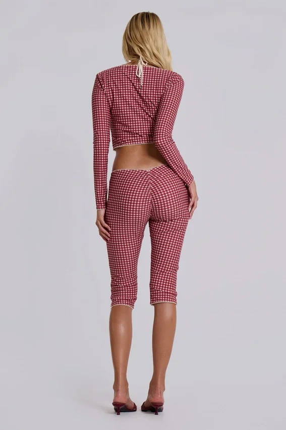 Cardigan de bain Freda à carreaux vichy