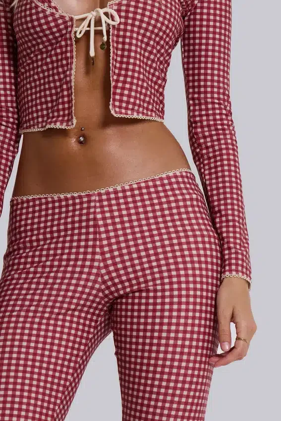 Cardigan de bain Freda à carreaux vichy