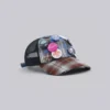 Casquette à carreaux mélangés Badge
