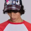 Casquette à carreaux mélangés Badge