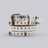 Ceinture blanche cloutée « Divinity »