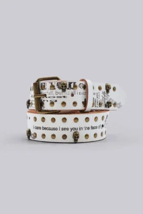 Ceinture blanche cloutée « Divinity »