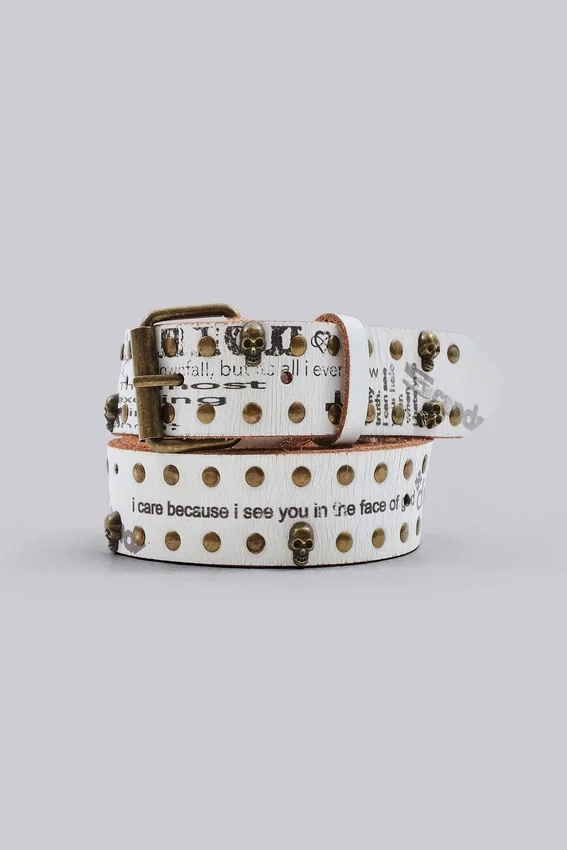 Ceinture blanche cloutée « Divinity »