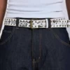 Ceinture blanche cloutée « Divinity »