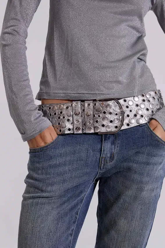 Ceinture cloutée Osmium, couleur argent