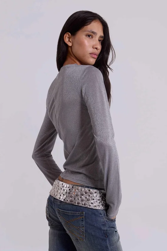 Ceinture cloutée Osmium, couleur argent