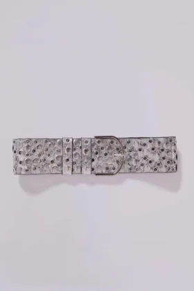 Ceinture cloutée Osmium, couleur argent