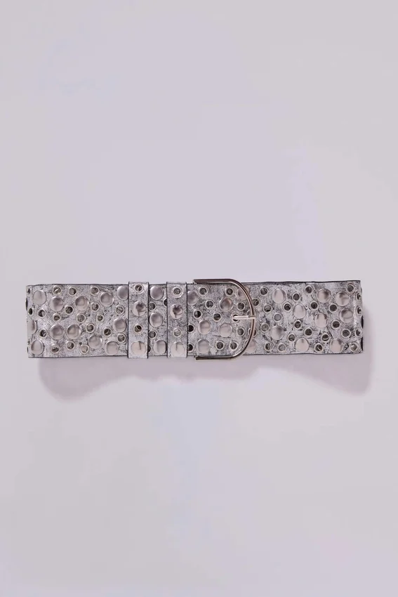 Ceinture cloutée Osmium, couleur argent