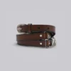 Ceinture en cuir marron Saddle Skinny