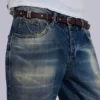 Ceinture en cuir marron Saddle Skinny