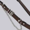 Ceinture en cuir marron Saddle Skinny