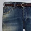 Ceinture en cuir marron Saddle Skinny