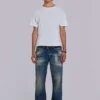 Ceinture en cuir marron Saddle Skinny