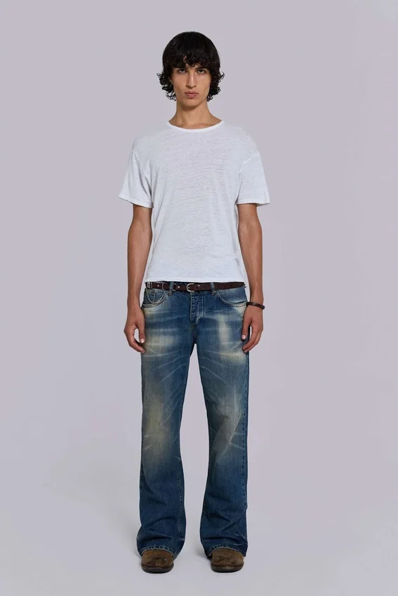 Ceinture en cuir marron Saddle Skinny