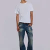 Ceinture en cuir marron Saddle Skinny