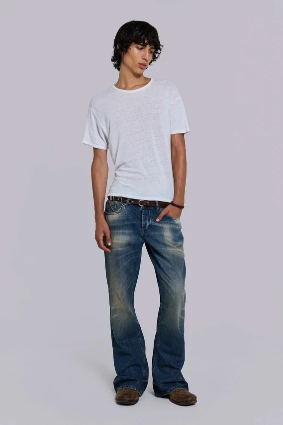 Ceinture en cuir marron Saddle Skinny