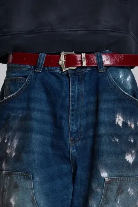 Ceinture « Strike Metal » bordeaux