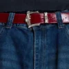 Ceinture « Strike Metal » bordeaux