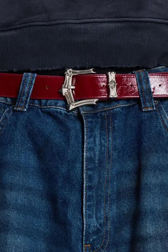 Ceinture « Strike Metal » bordeaux
