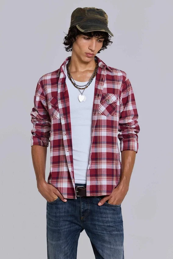 Chemise ajustée à carreaux « Vacation »