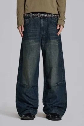 Colossus Jeans bleu moyen à effet flammé