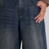 Colossus Jeans bleu moyen à effet flammé