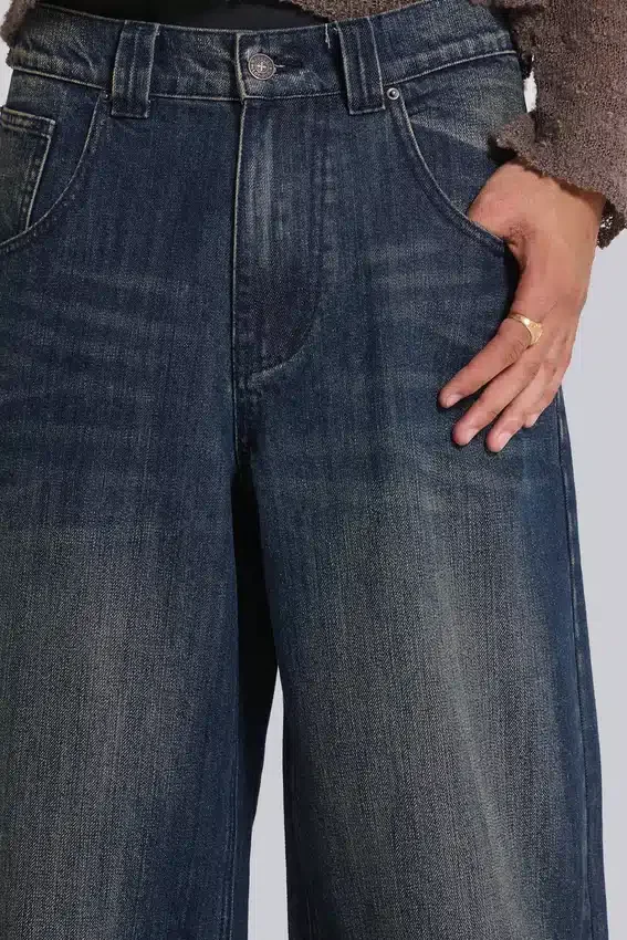 Colossus Jeans bleu moyen à effet flammé
