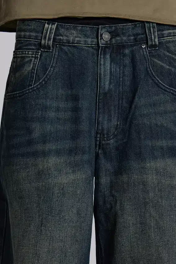 Colossus Jeans bleu moyen à effet flammé
