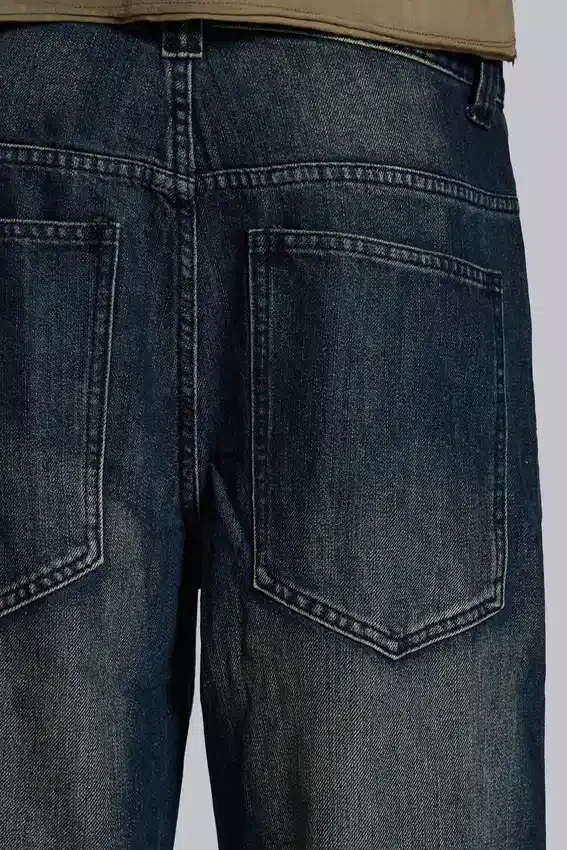 Colossus Jeans bleu moyen à effet flammé