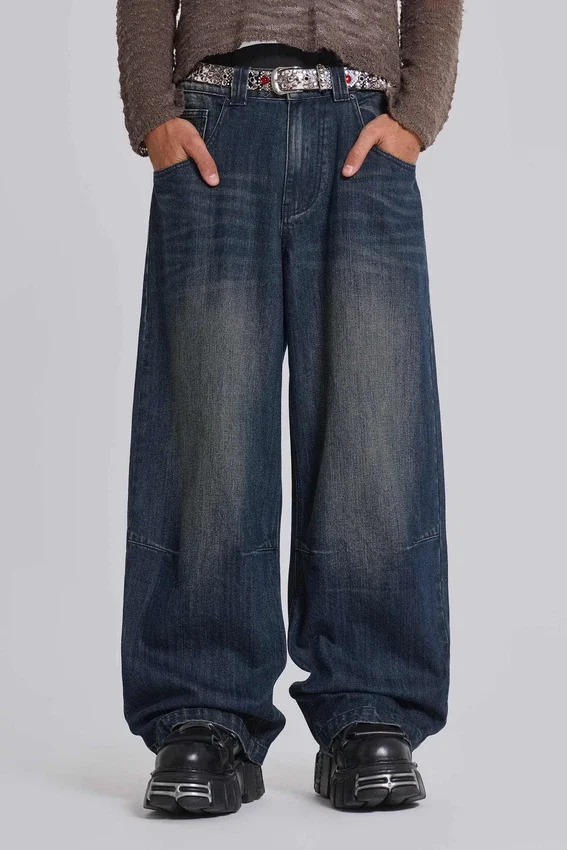 Colossus Jeans bleu moyen à effet flammé