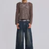 Colossus Jeans bleu moyen à effet flammé