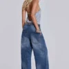 Colossus Jeans cloutés « Nailed » au délavage bleu moyen