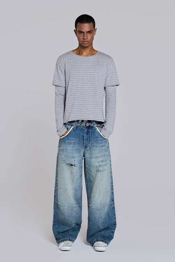 Colossus Jeans déchiré à taille basse