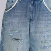 Colossus Jeans déchiré à taille basse