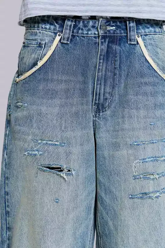 Colossus Jeans déchiré à taille basse