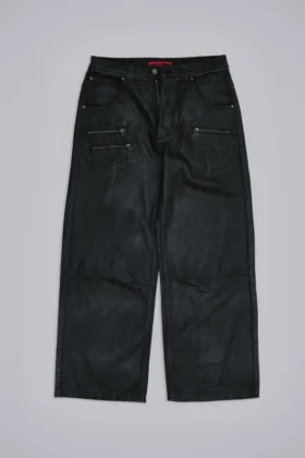 Colossus Jeans en denim enduit avec fermeture éclair