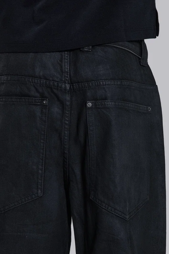 Colossus Jeans en denim enduit avec fermeture éclair